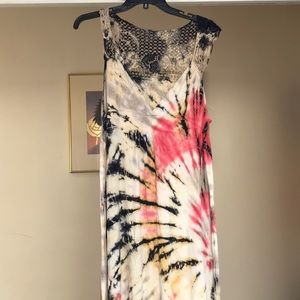 Ty-dye printed flowing dress